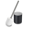 FIESONO Toilet Brush and Holder Set, Toilet Bowl Brush with Stainless Steel Light Brush Handle, Soft Bristle, Wall Mounted/Floor Standing for Bathroom Space Saving