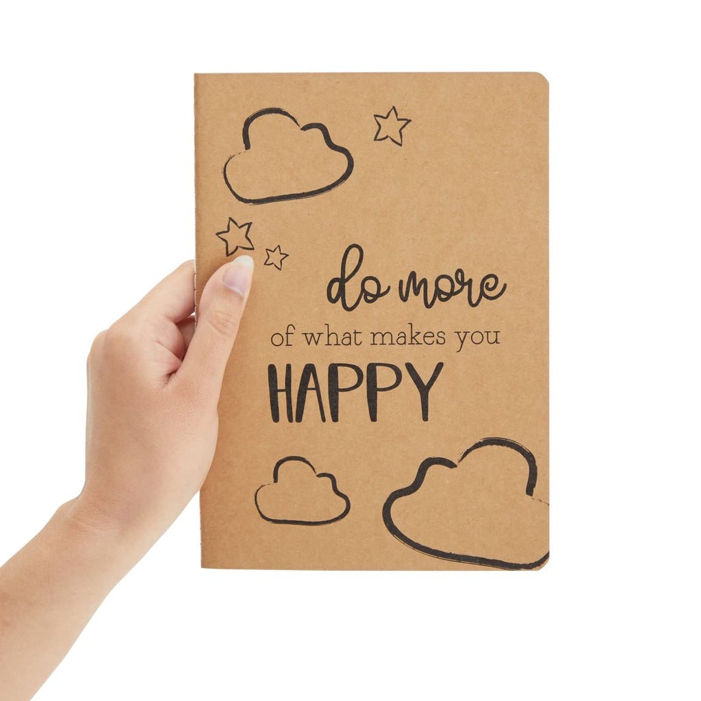 Kraft Paper Notebook, Motivational Lined Journal in Happy Theme (5x8 in, 8 Pack)