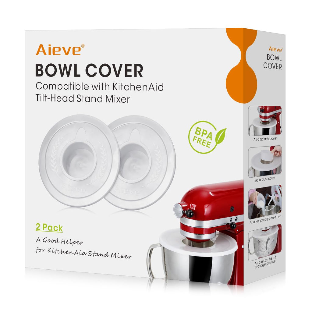 Aieve Mixer Bowl Covers,Guard Lids for KitchenAid 4.5-5 Quart Tilt-Head Stand Mixer to Prevent Ingredients from Splashing Out(2 Pack)