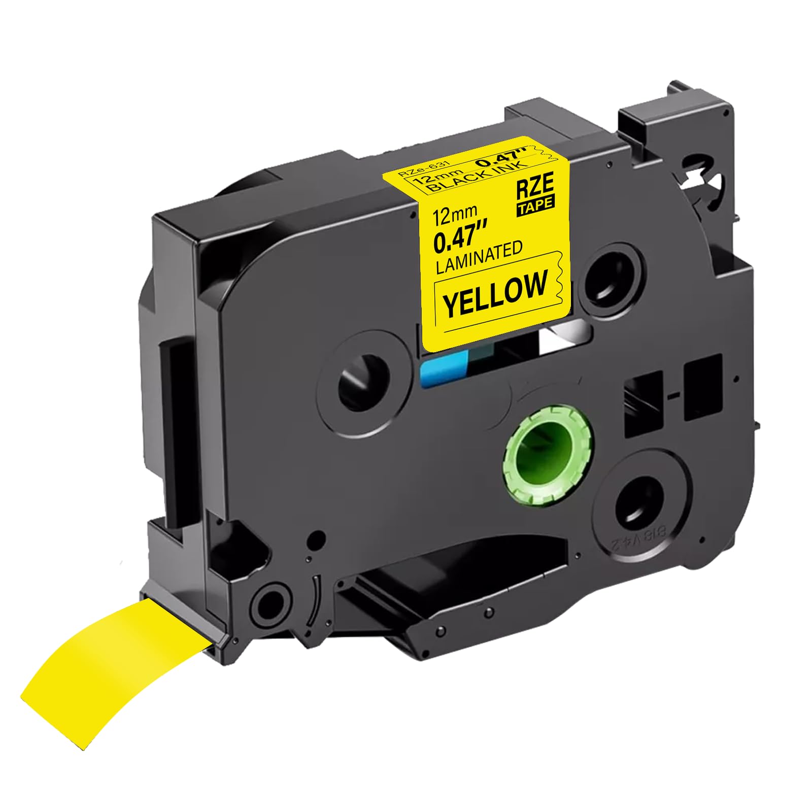 12mm Yellow Label Tape TZe-631 Replace for Brother TZe TZ Tape 12mm 0.47 Laminated Yellow TZe631 TZ-631 P Touch Label Maker Tape for Brother Ptouch PT-D210 PT-D220 PT-H110 D600 D400, 5-Pack