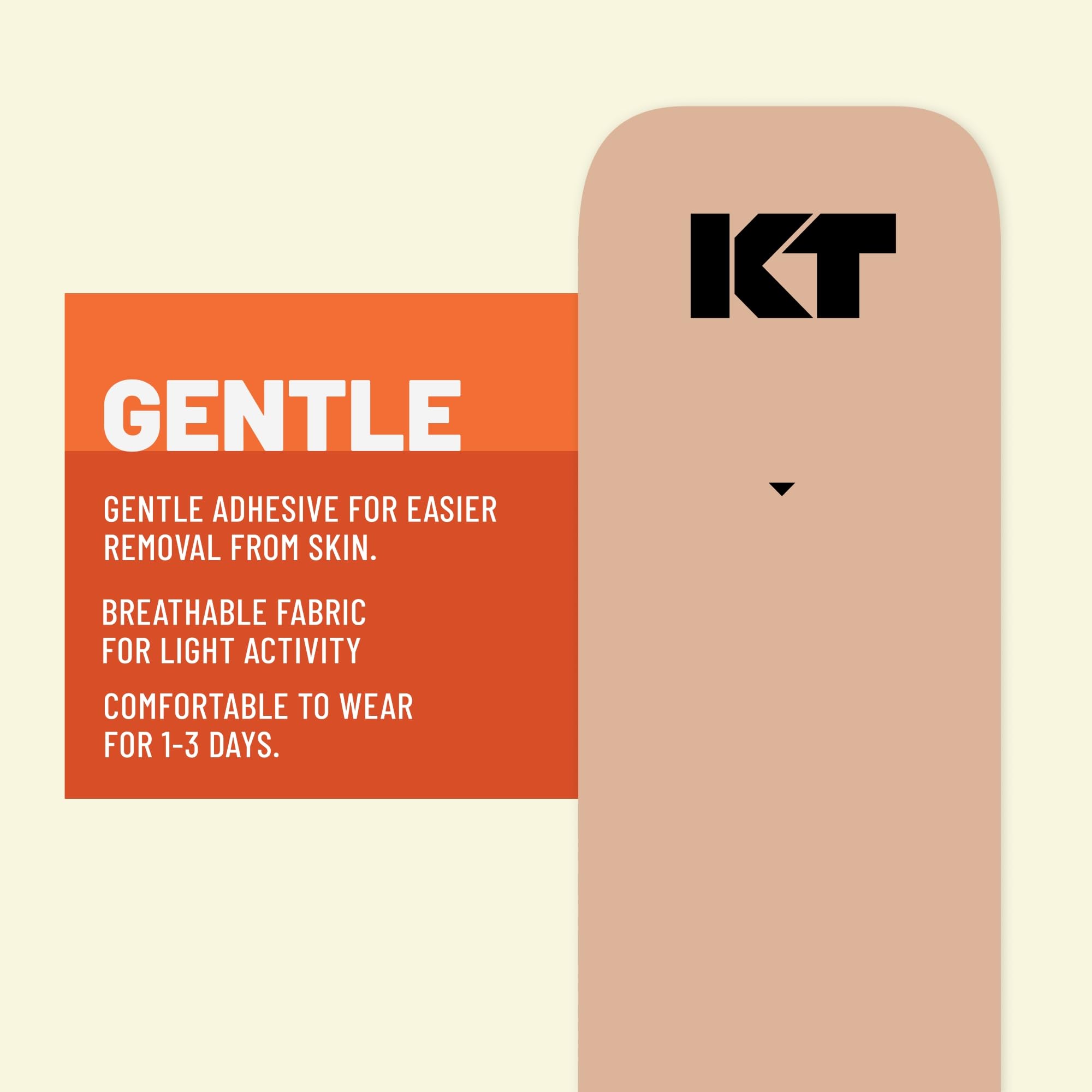 KT Tape Kinesiology Tape, Gentle Adhesive, Cotton, Elastic Sports Athletic Tape, Beige