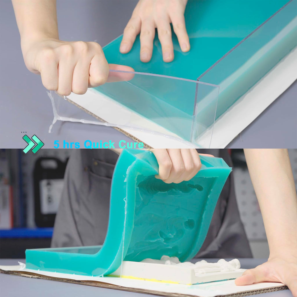 BBDINO Silicone Mold Making Kit, Super Elastic Liquid Silicone for Mold Making, N.W. 21.2 oz, 1:1 Mixing by Volume, Ideal for Casting 3D Silicon Molds| Food Molds, Jade Green