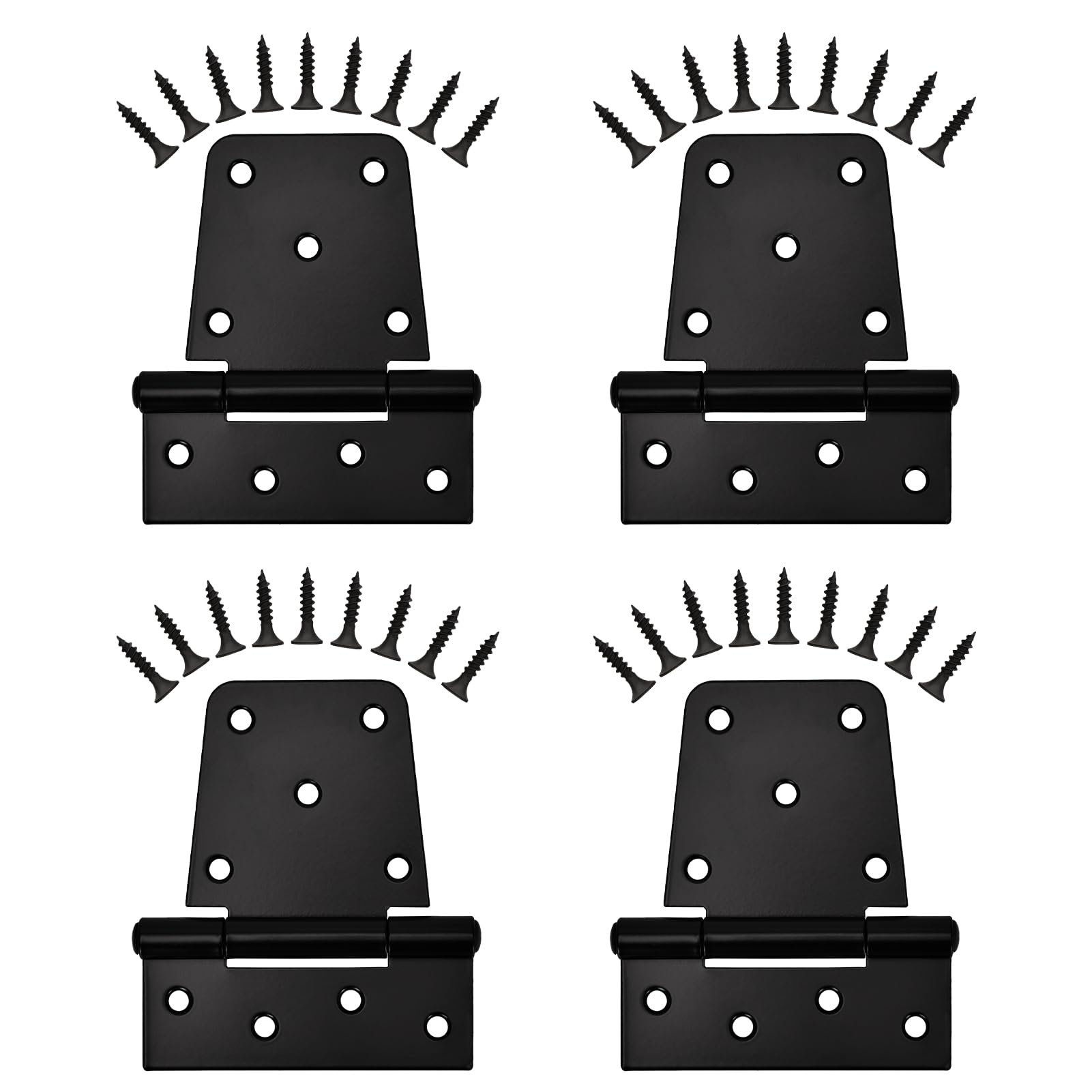 Sange Sopffy Heavy Duty Gate Hinges Black Iron hinge3.5 Inch for Outdoor Barn, Shed, Deck, Wood Door, and Fences (4)