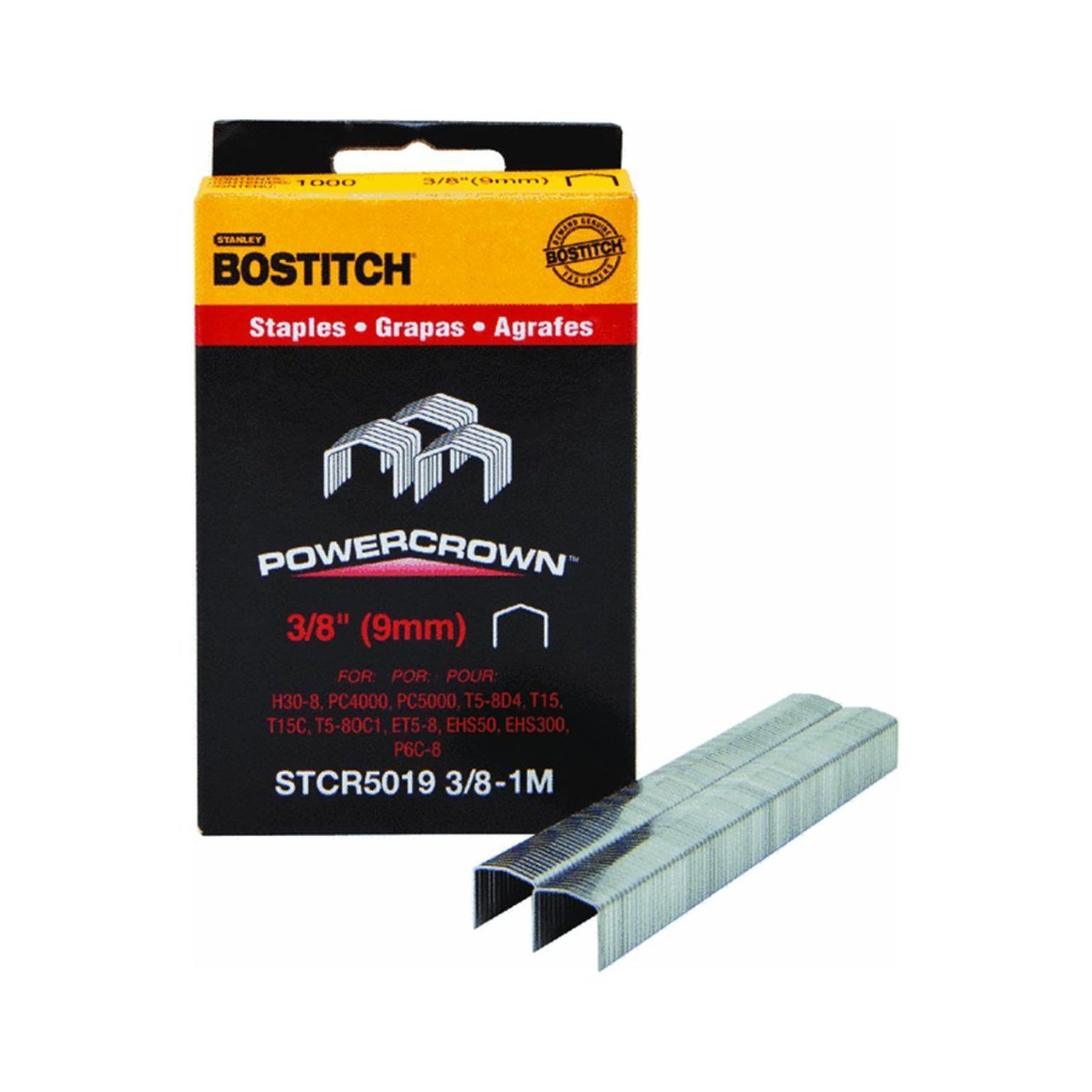 Bostitch PowerCrown 3/8 in. L x 7/16 in. W Steel Wide Crown Staples 18 Ga. 1000 pk