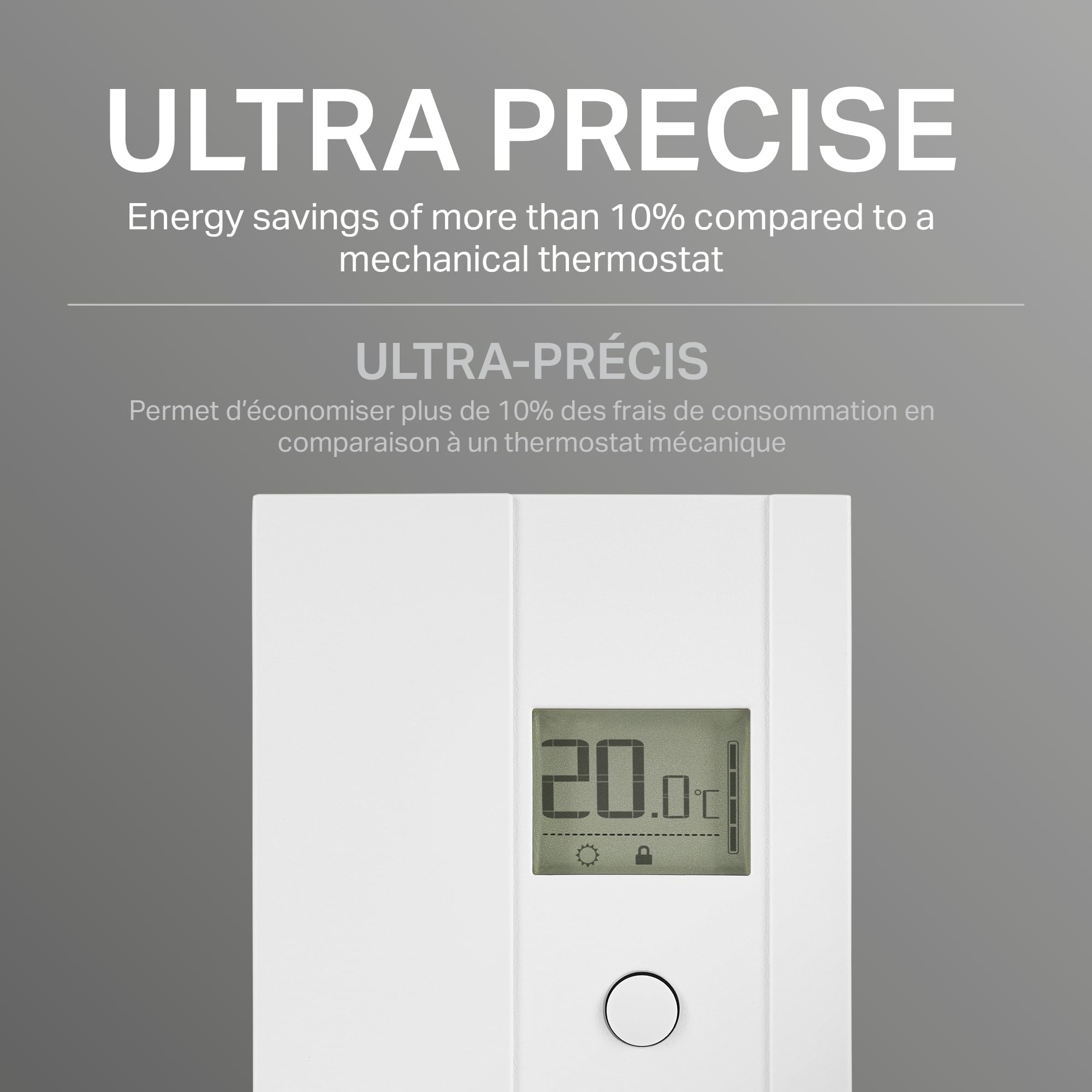 Uniwatt by Stelpro Non-Programmable Electronic Thermostat for Baseboards and Convectors, Accurate Temperature Control - NOT Compatible with Fan-Forced Heaters - White (UT202NP)