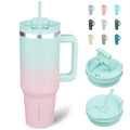 BJPKPK Tumbler with Handle and Straw 40oz Insulated Tumbler Cups with Lid Stainless Steel Travel Coffee Mug,Bubble Gum