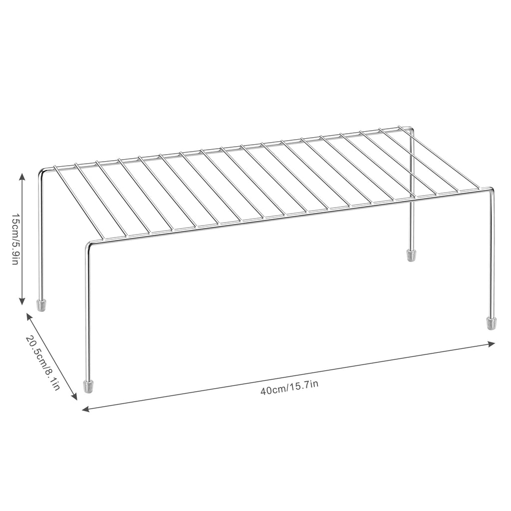 ROFAY Kitchen Cupboard Shelf Wire Rack Organizer - Set of 4, Chrome Plated Metal Storage Shelves, Countertop Divider for Pantry, Cabinets, and Utensils