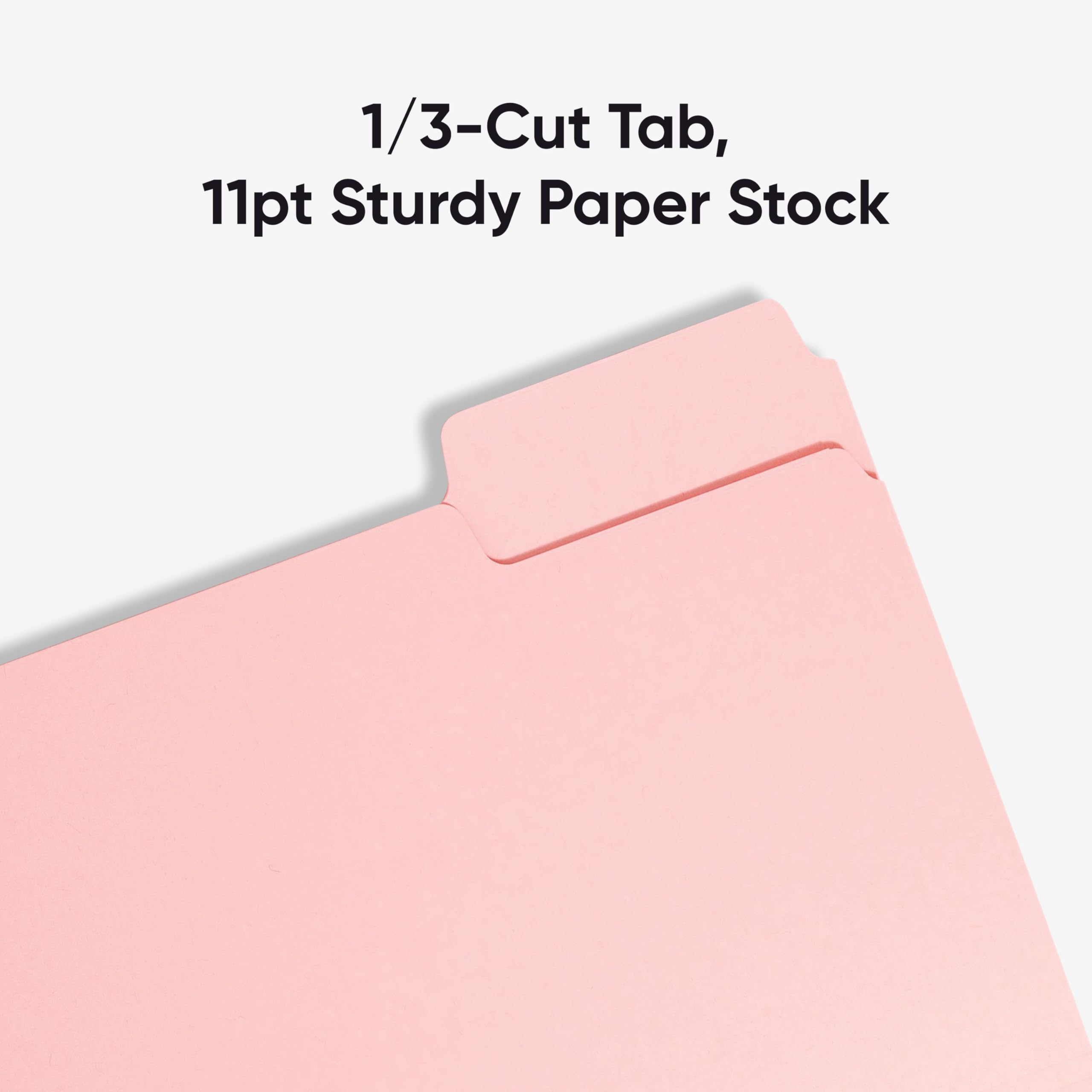 Smead 1/3-Cut File Folders, Letter Size, Pink, 100 Per Box (12643)
