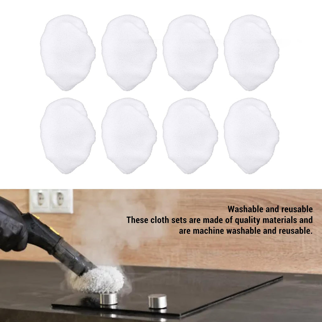 8-Pack Universal Steam Mop Pads - Reusable Microfiber Cloths for Handheld Steam Cleaners, Compatible with Black & Decker, Euroflex, Vapamore & More, Machine Washable