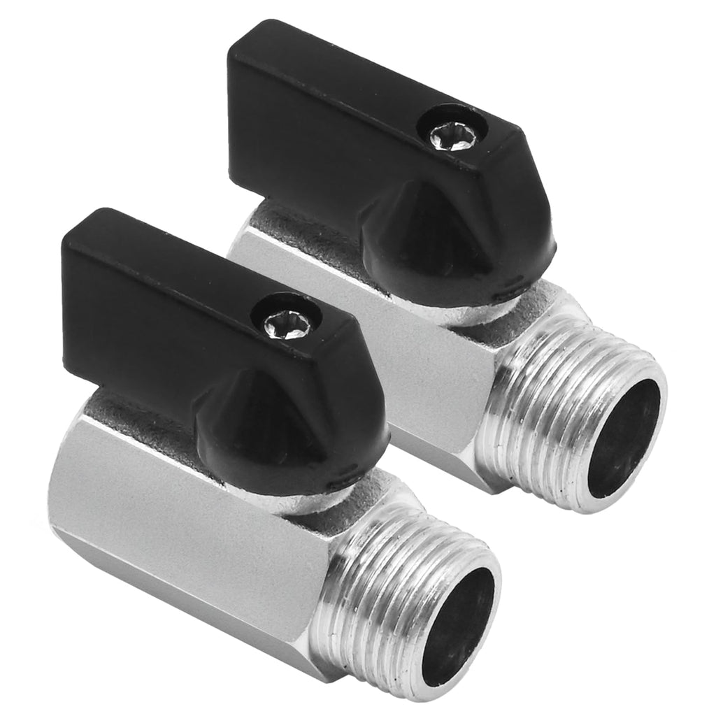 SYOWADA Brass Mini Ball Valve, 1/2” NPT Female x 1/2” NPT Male Shut-Off Valve 2Pcs