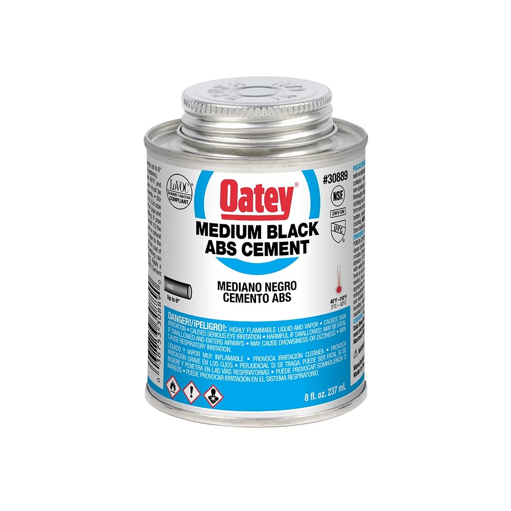 Oatey 30889 ABS Medium Cement, Black, 8-Ounce