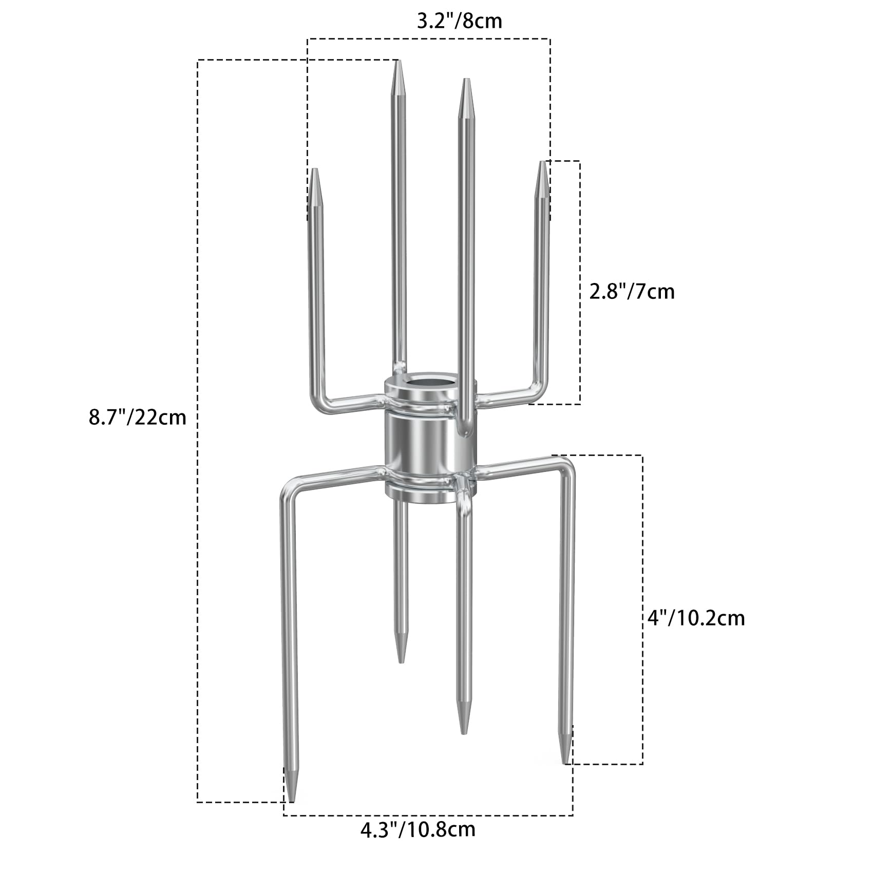 only fire Rotisserie Meat Forks for Most Grills - Include 2pcs 4 Pronged Rotisserie Forks and 1pc Double Sided 4 Pronged Rotisserie Fork