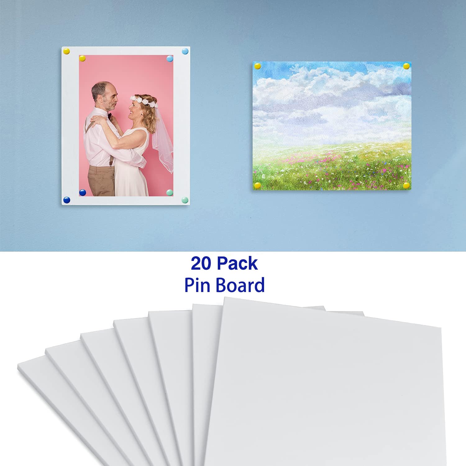 KEJJNYER 20 Pack White Foam Boards 11 x 14 Inch, White Foam Core Baking Boards, 3/16 Inch (5MM) Thickness Poster Polystyrene Sheet for Projects Art Display