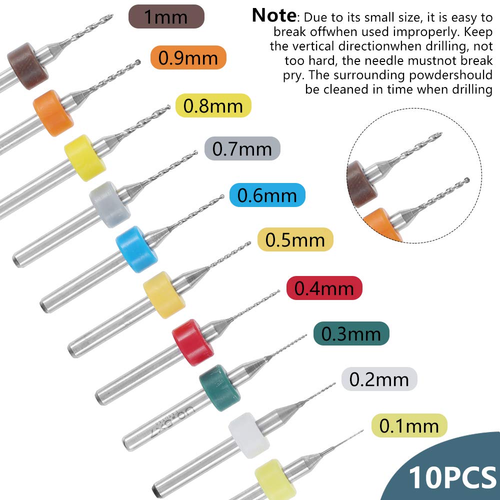 57 Pcs Hand Drill Bits Set 0.3-3mm Precision Pin Vise Hand Drill Manual Rotary Tools 46Pcs Mini Micro Twist Drill Bits & 10Pcs PCB Drill Bits for Resin Polymer Clay Craft DIY Jewelry Making Wood Model