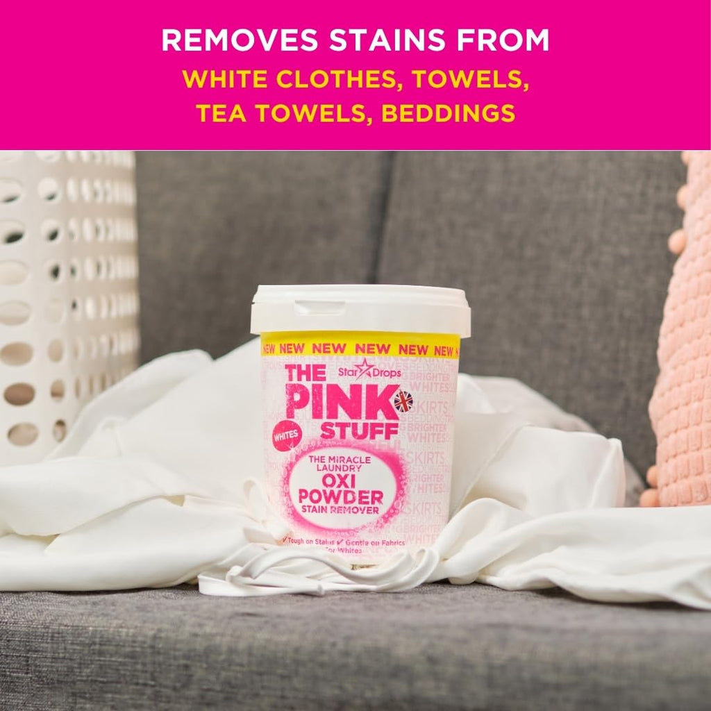 Stardrops The Pink Stuff Miracle Laundry Oxi Powder Stain Remover, Whites, 1 kg