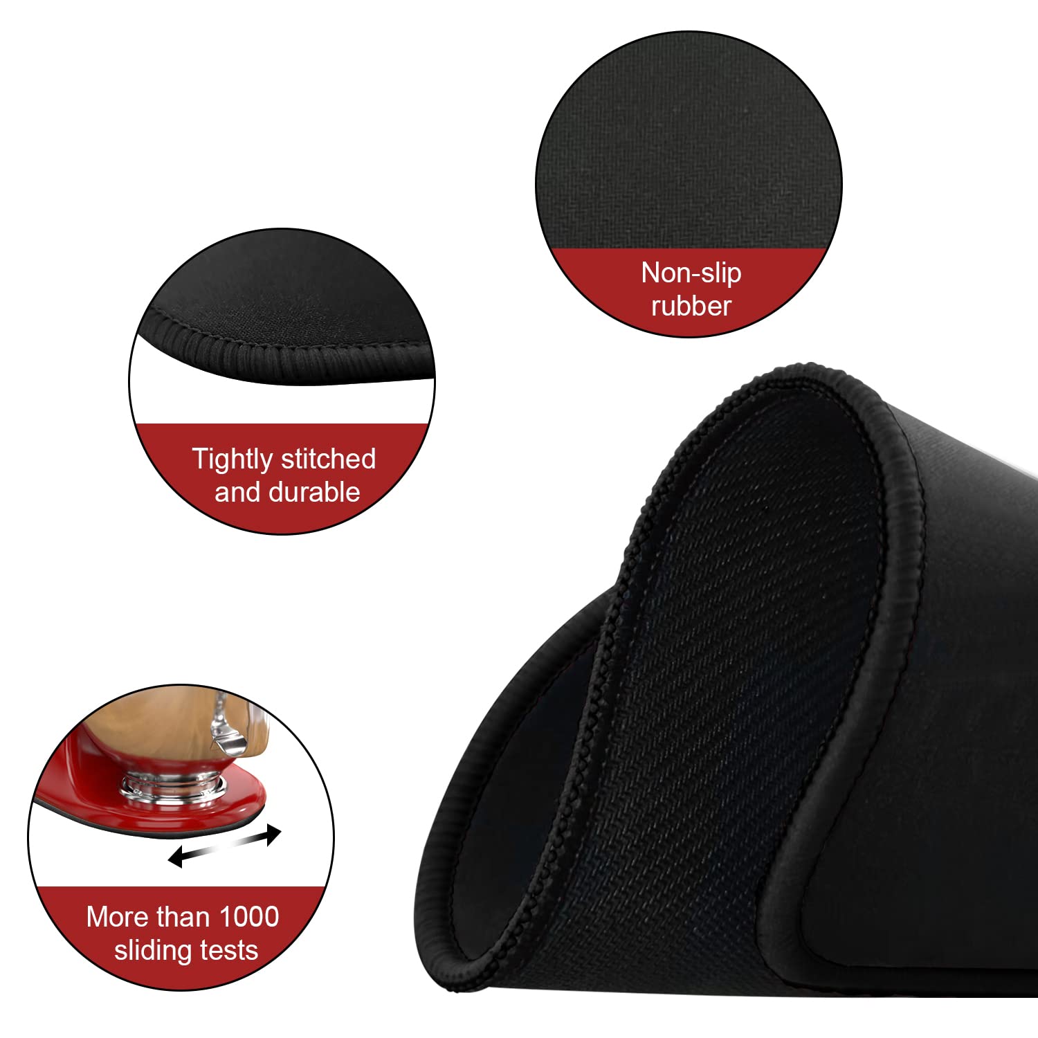 SAYAFAN Stand Mixer Slider Mat, Mixer Mover Sliding Mat for KitchenAid Professional 5/6/7/8 Qt Bowl-Lift Stand Mixer (for Bowl-Lift 5-8Qt, Black)