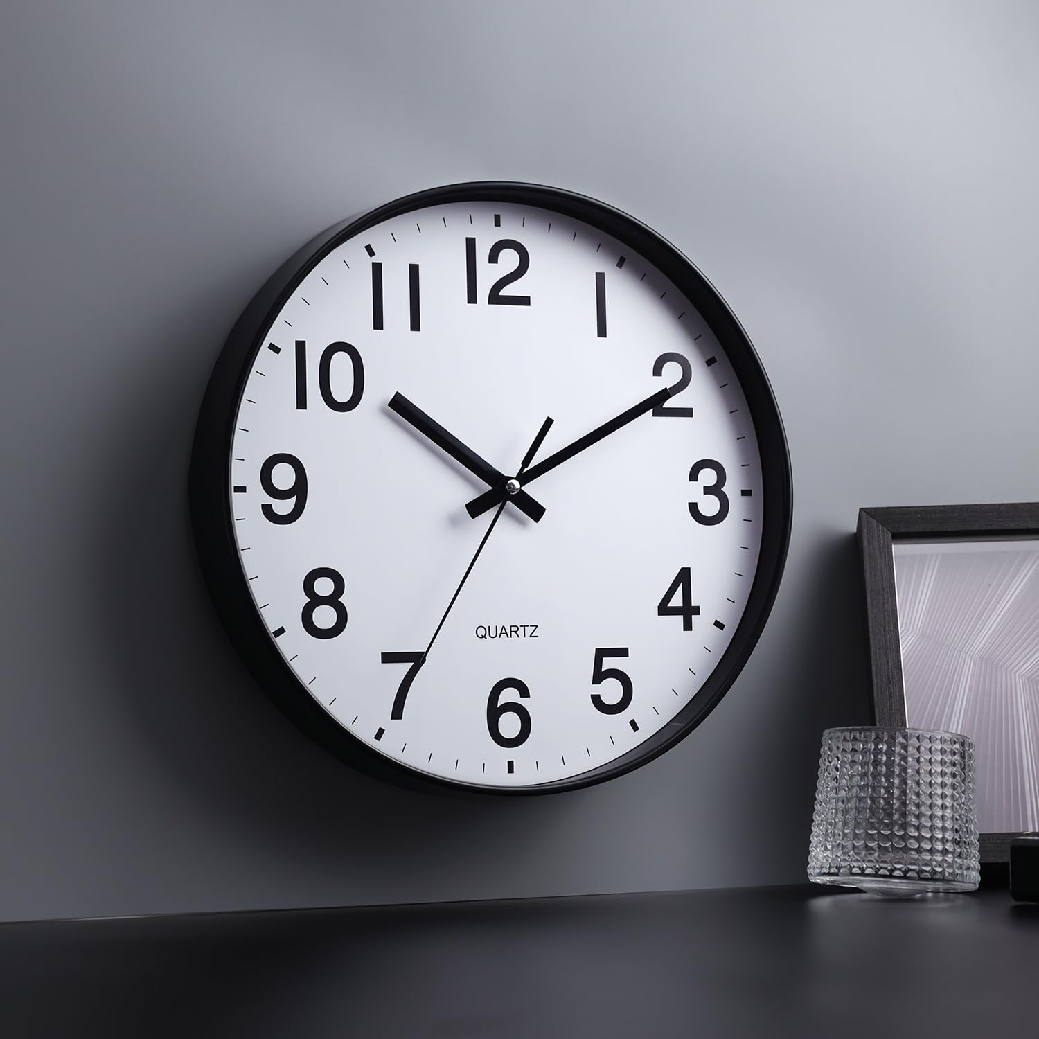 12 Inch Round Wall Clock Silent & Non-Ticking Simple Wall Clock Operated for Living Room Bedroom Kitchen (30 cm/ 12")