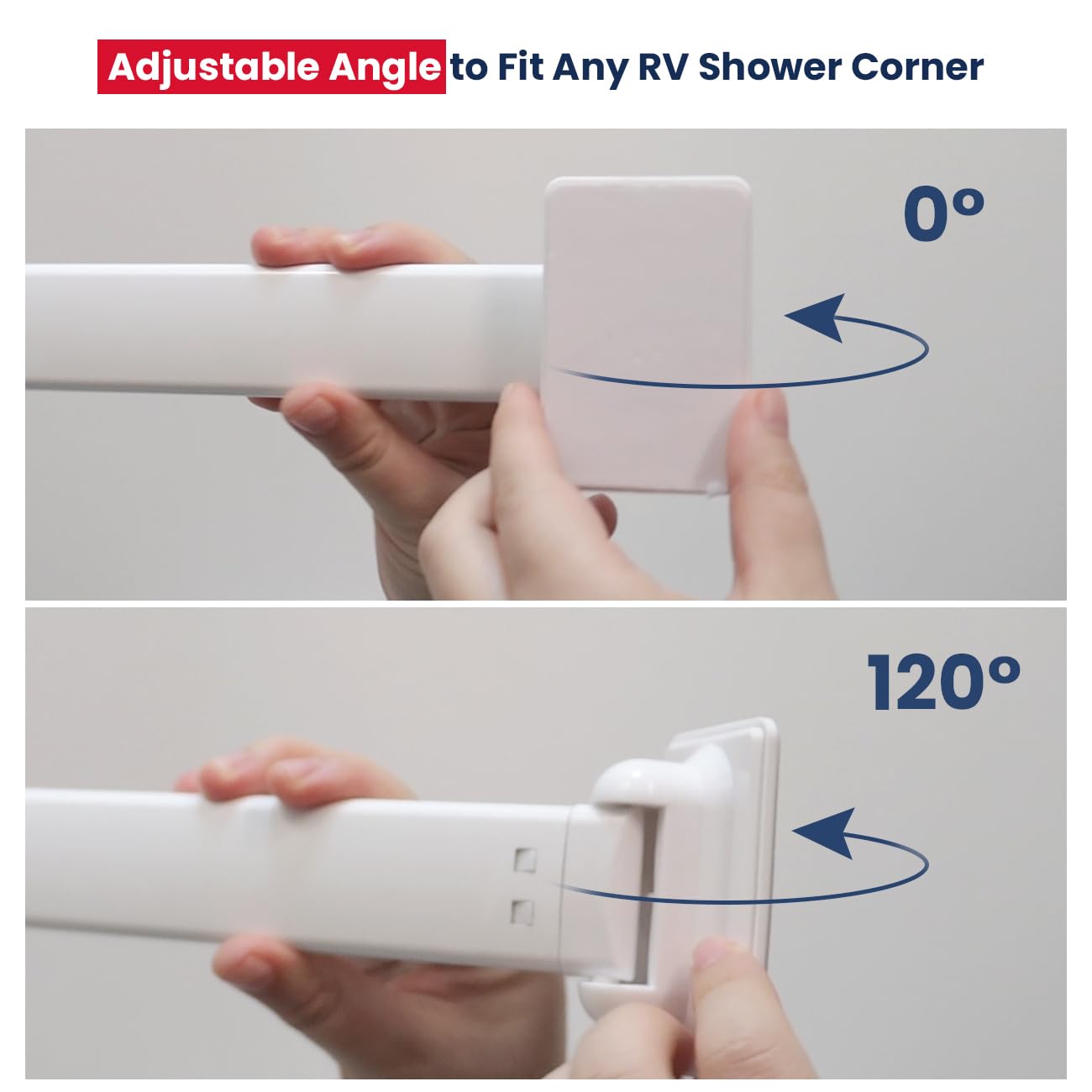 Adjustable RV Shower Corner Storage Bar- Durable Aluminum RV Corner Caddy for Shower Organization- Perfect for Travel Trailer, Camper Inside Storage and Organization- 2 Packs