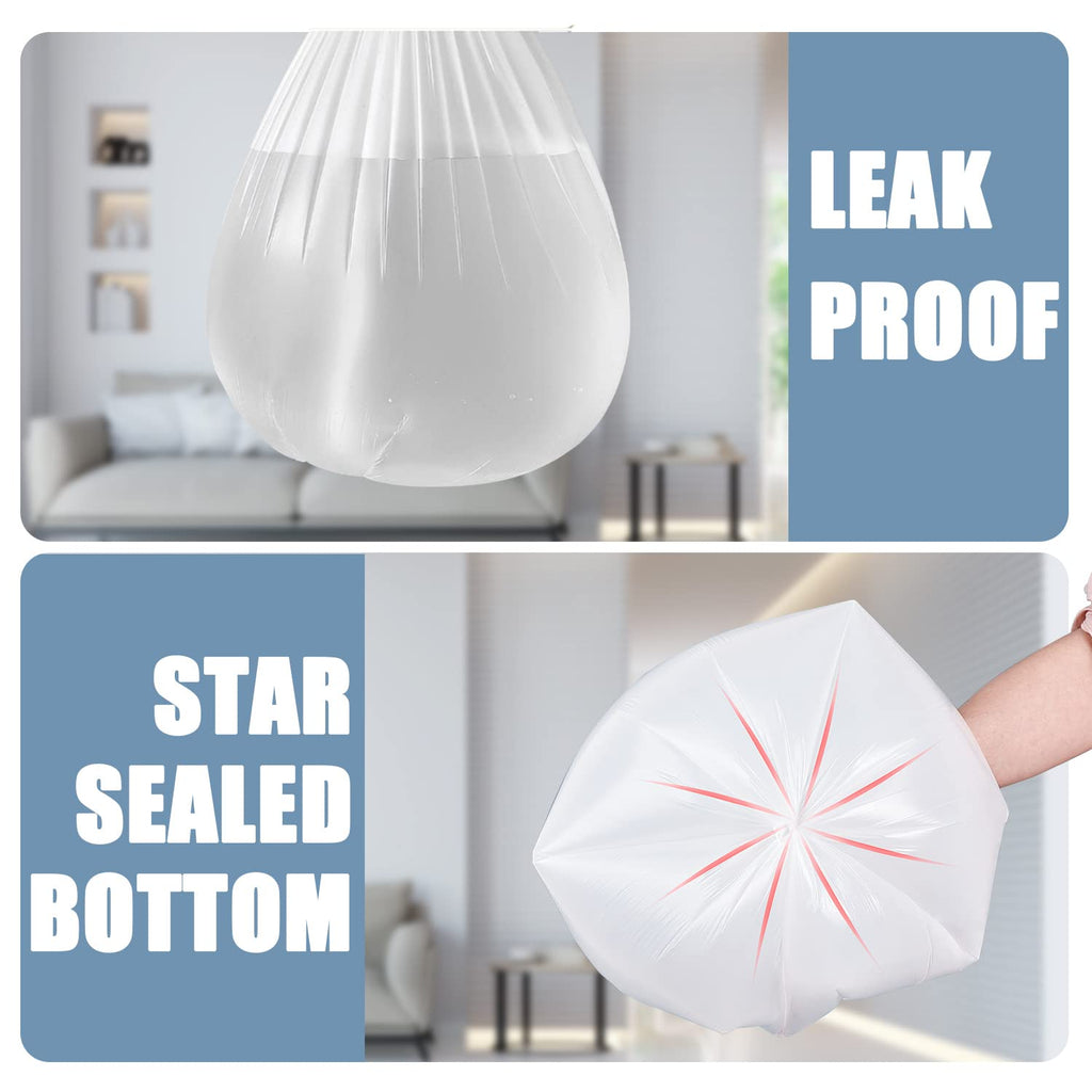 Small Trash Bags 4 Gallon - Unscented 4 Gal Bathroom Trash Bags, Small Garbage Bags for Bathroom Office Bedroom, White 4 Gallon Trash Bag Plastic Mini Small Trash Can Liners, 80 Count