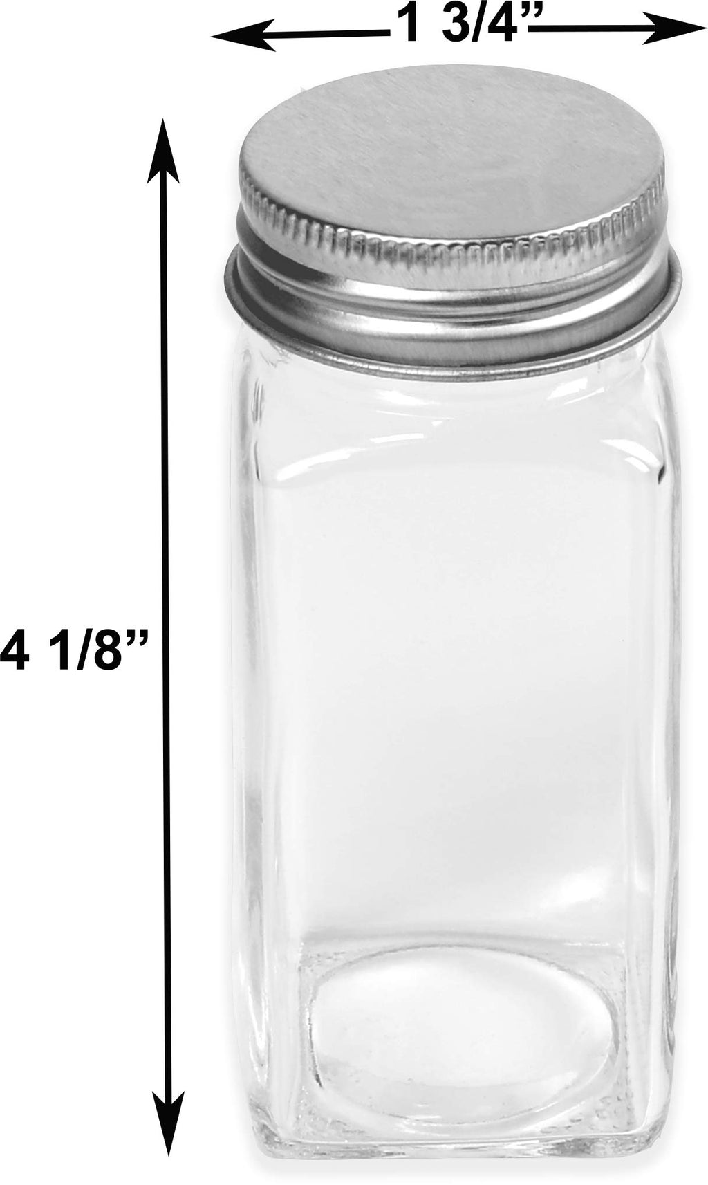 Simple Houseware Spice Jars 24 Pack-4oz Glass Square Bottles with Labels