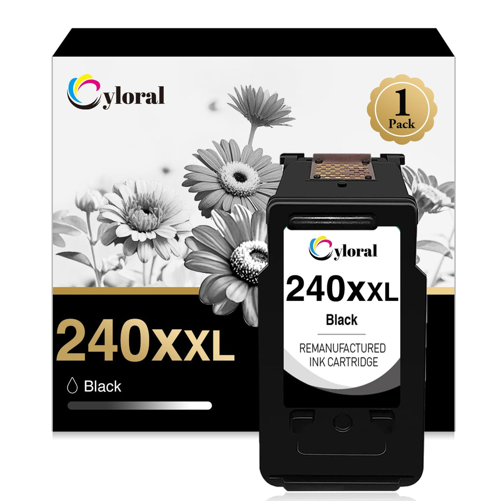 Cyloral 240XL Black Ink Cartridge for Canon Printer Ink 240 PG-240XL for PIXMA MG3620 TS5120 MG2120 MG3120 MG4120 MG2220 MG3220 MG3520 for Canon Ink 240 XL Black Replacement