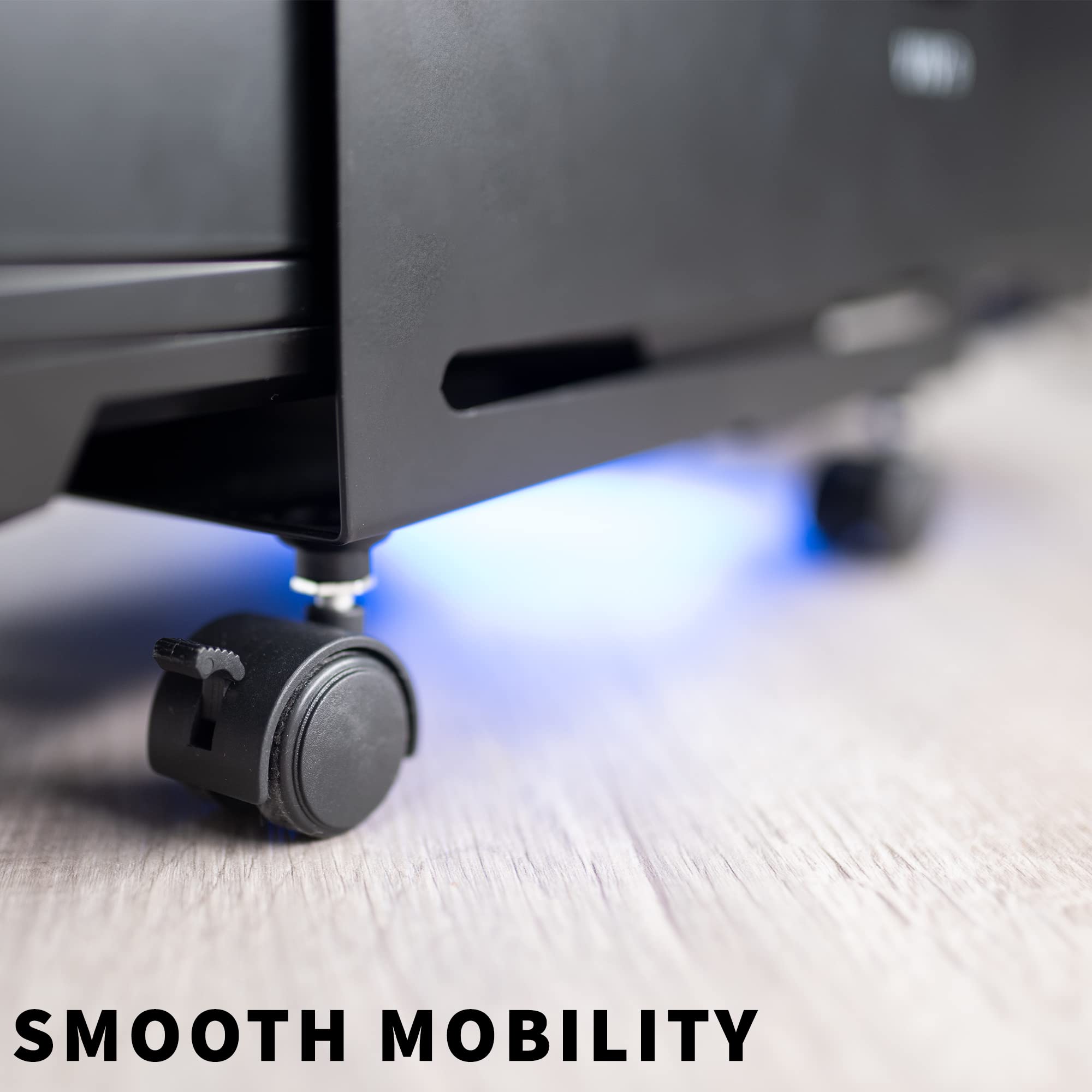 VIVO Large Computer Tower Desktop ATX-Case, CPU Steel Rolling Stand, 20cm to 36cm Wide Adjustable Mobile Cart Holder with Locking Caster Wheels, Gaming PC Holder, Black, CART-PC01L