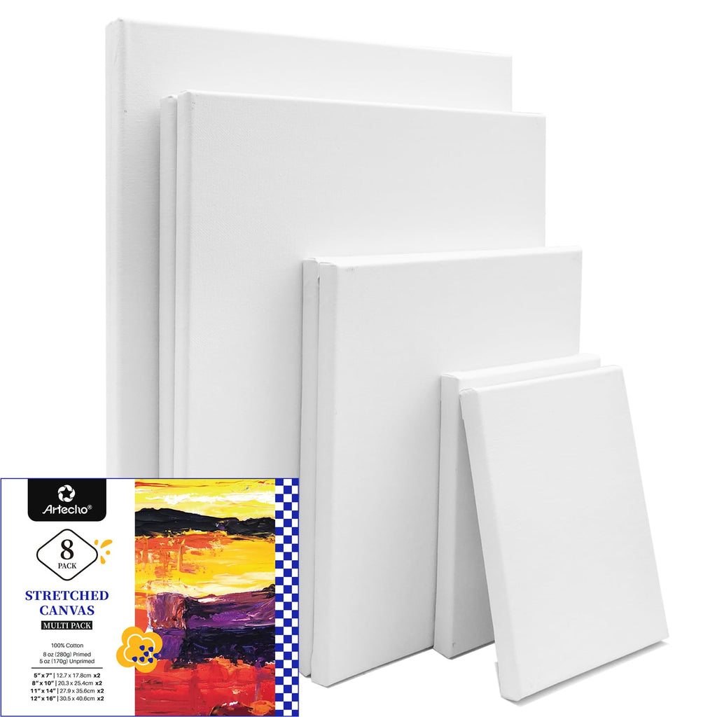 Artecho Stretched Canvas multi-size 8pcs