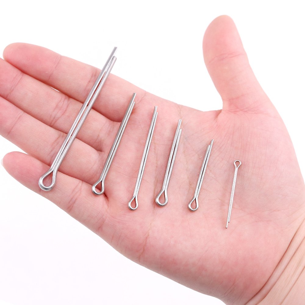 Glarks 150Pcs 304 Stainless Steel Cotter Pin Clip Key Fastner Fitting Assortment Kit