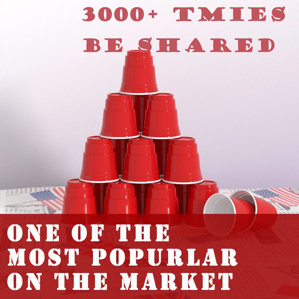 100ct 2oz Shot Glasses Disposable, Cute Red Mini Plastic Cups, Small Size Perfect for Party Games, Jello Shots, Jager Bomb, Tasting, Samples