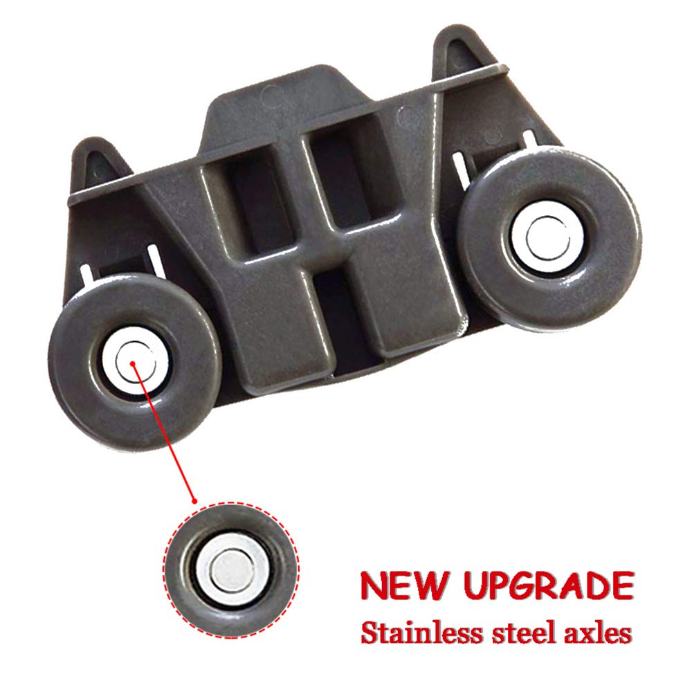 W10195416 New Upgraded Metal Axles Dishwasher Wheel Lower Rack Replacement Parts for Kitchen Aid Whirlpool Kenmore Kitchenaid W10195416V, AP5983730, PS11722152, W10195416VP (4 Pack)