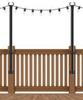 Beizelte 5FT String Light Poles 2Pack,Hanging Light Poles for Outside String Lights,with Fixing Clips and Suspended Base,Freestanding Outdoor Light Poles for Deck Bistro (2 Pack)