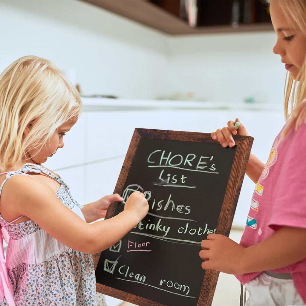 Umtiti Chalkboard, 30 * 40 cm, Walnut Brown Solid Wood Frame，Magnetic Surface Chalkboard for Kitchen Home, Office, Restaurantand and Wall Decor，BN-3040-CA