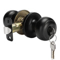 Haidms 1 Pack Matte Black Door Lock with Key, Entry Door Knob, Door Knobs with Lock, Exterior Door Knobs
