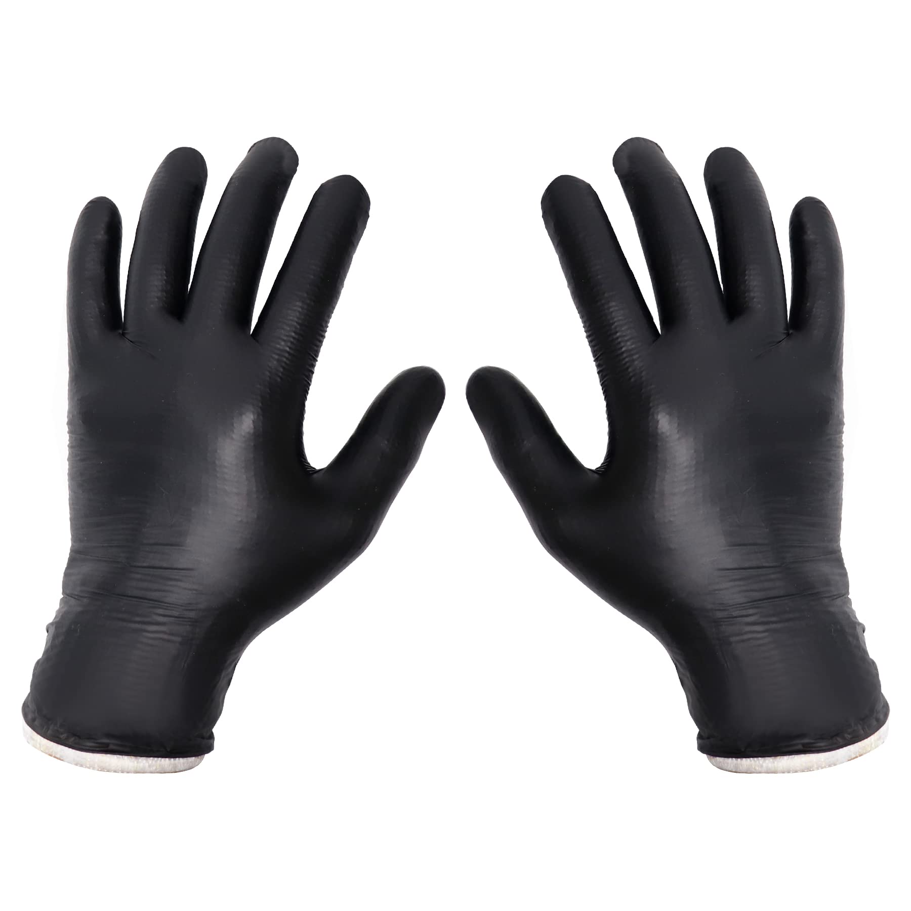 Flehomo BBQ Gloves Kit with 2 Pairs of Reusable Heat Resistant Grilling Gloves Liner and 100 Pieces Disposable Nitrile for Outdoor Cooking and Barbecue, Black, X-Large