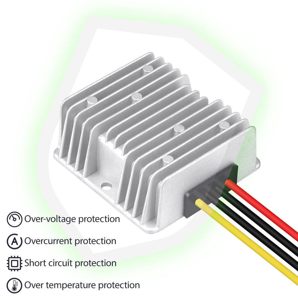 LeMotech DC 48v to 12v Converter 10A 120W Step Down Converter Voltage Reducer IP68 Waterproof Transformer for Golf Cart Truck Boat Vehicle