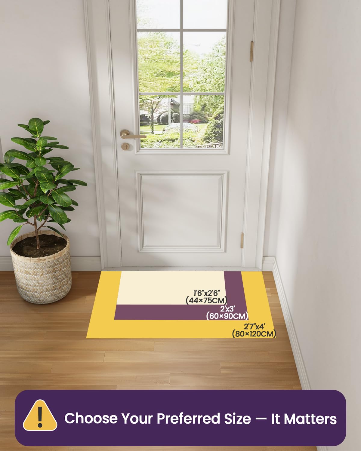 DEXI Door Mat Indoor Entrance, 17x29 Small Ultra Thin Front Entry Rug Floor Carpet, Washable Dirt Trapper Doormat with Non Slip Rubber Waterproof Back for Entryway, Beige
