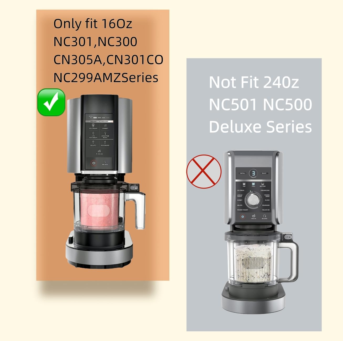4-Pack Ninja Creami Containers for NC300/NC301/NC299AMZ, BPA-Free Replacement Pints with Color Lids & Recipe Scoop, Dishwasher-Safe & Leak-Proof Ice Cream Maker Accessories for Ninja Creami
