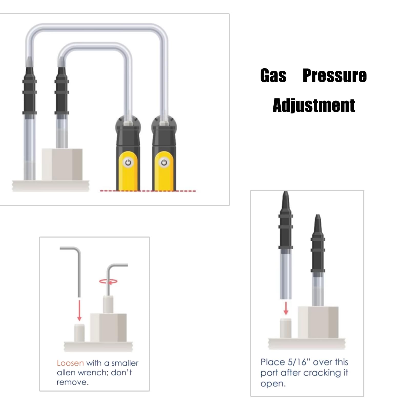 Dpttmlaci Static Pressure Probes Kit for HVAC, 2X Static Tubes with Magnet, 2X 1.8m Silicone Soft Tubes (3mm ID), 2X Manometer Tube Adapter/Fitting 3/16" to 5/16"