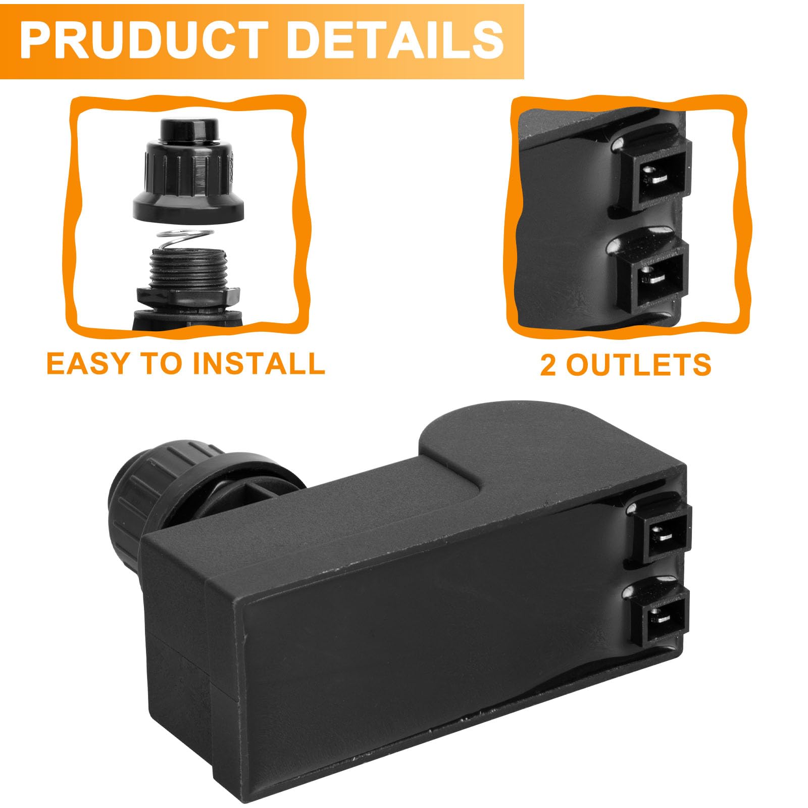 DHLG-12 Grill Igniter Kit for Charbroil, Kenmore, Broil-Mate, Broil King, Nexgrill Grill Igniter Replacement Parts Universal 2 Outlet AAA Battery Push Button Gas Grill Igniter Replacement for Jenn Air