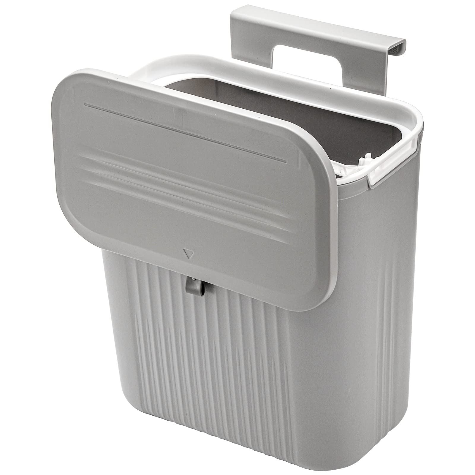 Frcctre 2 Pack Compost Bin for Kitchen, 2.4 Gallon/9L Hanging Trash Can with Lid Garbage Can for Countertop or Under Sink, Wall Mounted Counter Waste Bin for Kitchen Bathroom Bedroom Office