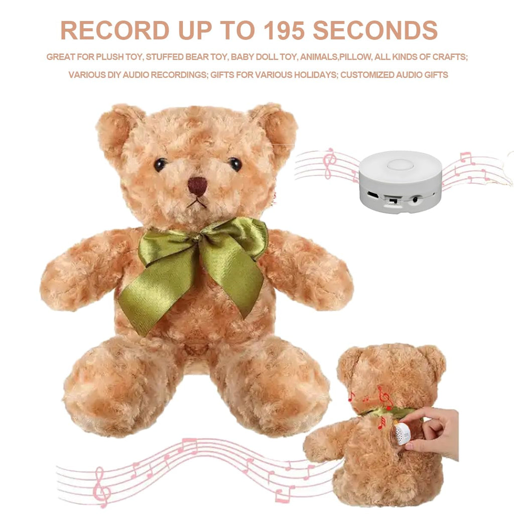 XLW 195 Seconds Message Voice Recorder, Voice Recording Button Record Custom Messages for Crafts, Stuffed Bear, Baby Doll,Pillow and Xmas Halloween New Year Birthday Presents White-2P