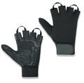 Leather Palm Wheelchair Gloves, Half Fingers with Full Thumb Disability, Mobility Gloves for Men and Women (Large, Black)