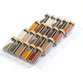 4 Tier Spice Drawer Organizer, Clear Acrylic Seasoning Organizer Rack, Spice Rack Tray for Cabinet/Countertop, Kitchen Seasoning Jars Drawers Insert (Jars Not Included/Expandable From 9" to 18")
