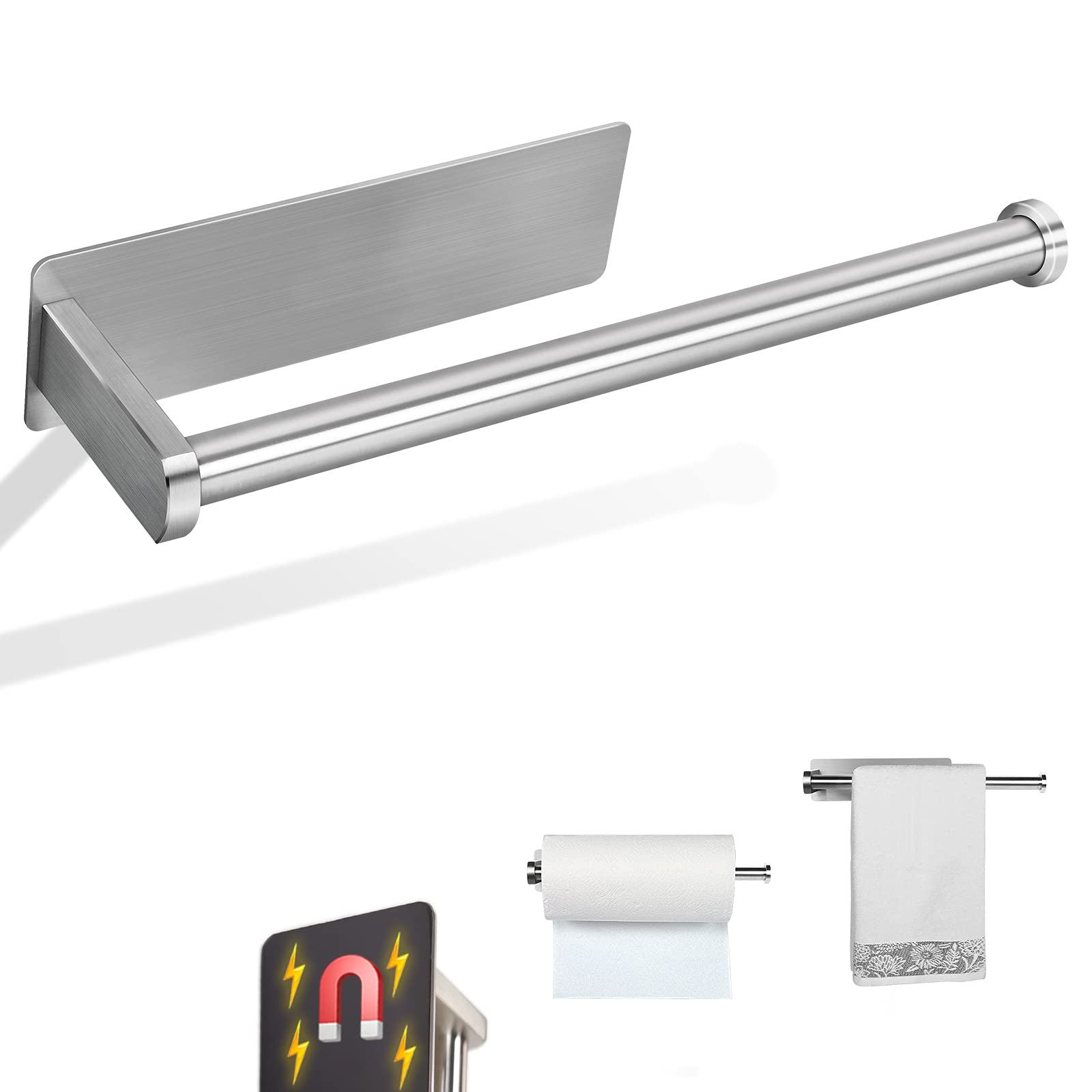 Paper Towel Holder Magnetic Towel Holder Rack for Kitchen (magnetic-12inch-Brushed)