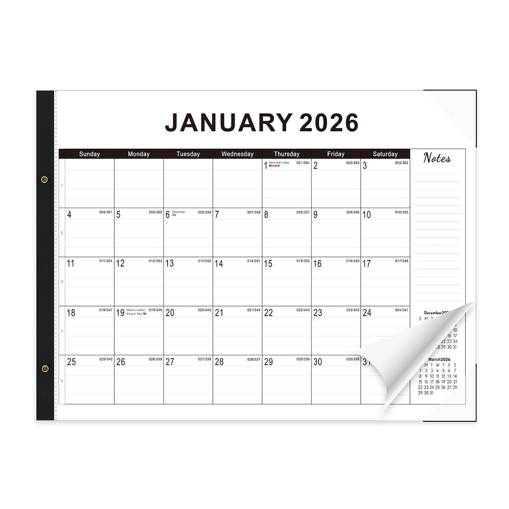 2026 Desk Calendar Large 22x17 – Desk Top Calendar 2026 with plastic cover