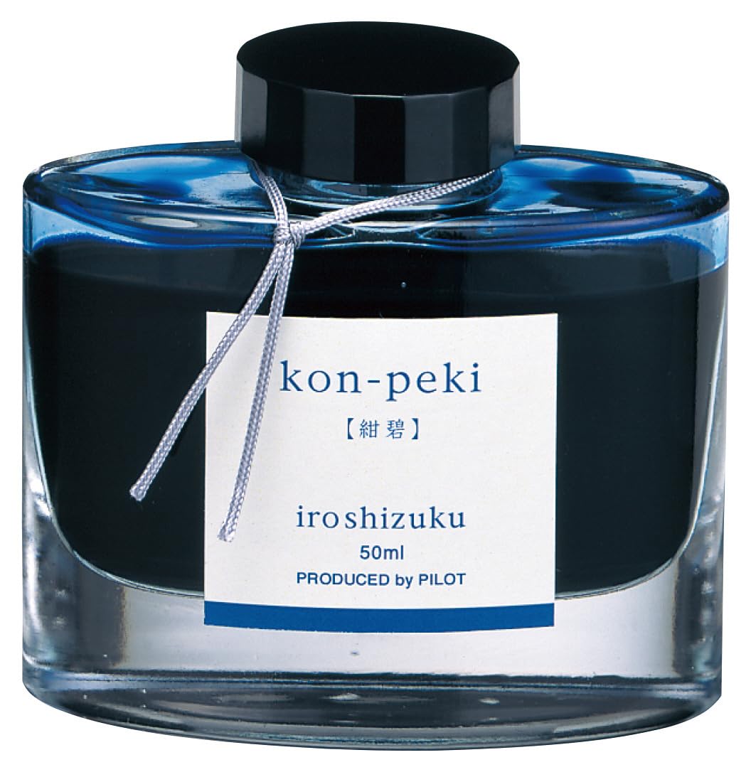 Pilot Iroshizuku Fountain Pen Ink – 50 ml Bottle – Kon-peki Deep Azure Blue (Japan Import)