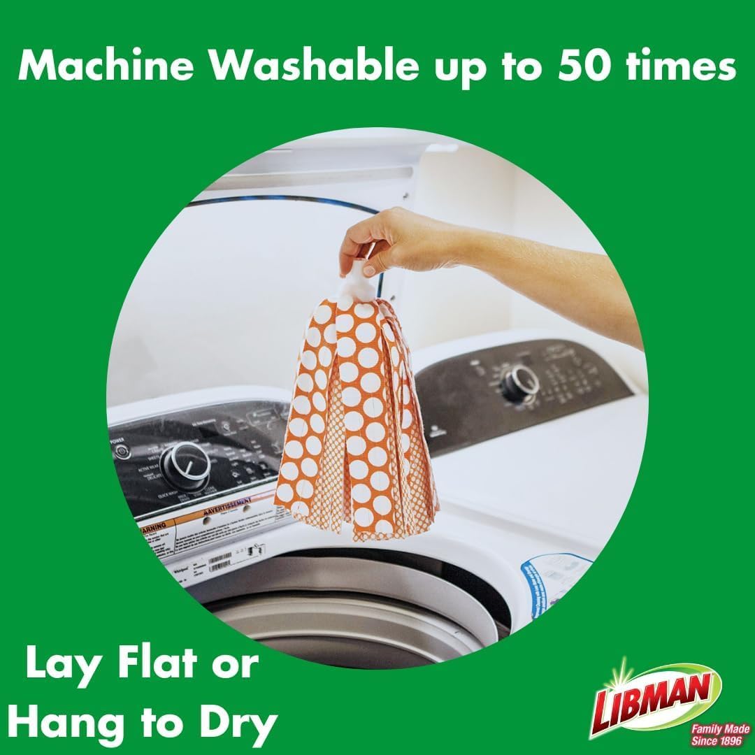 Libman Wonder Mop Refill Pack – for Powerful Cleanup – Three Absorbent Wet Mop Replacement Heads for Hardwood, Tile, Vinyl. Machine Washable., Model Number: 1208