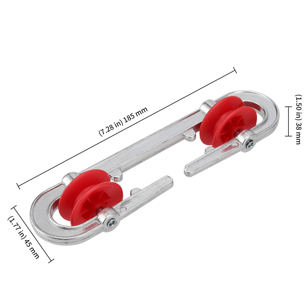 KEILEOHO 4 Pack Aluminum Clothesline Spreader, Pulley Clothesline Accessories, Plastic Wheel Splitter for Heavy Loads and Long Clothesline, Silver
