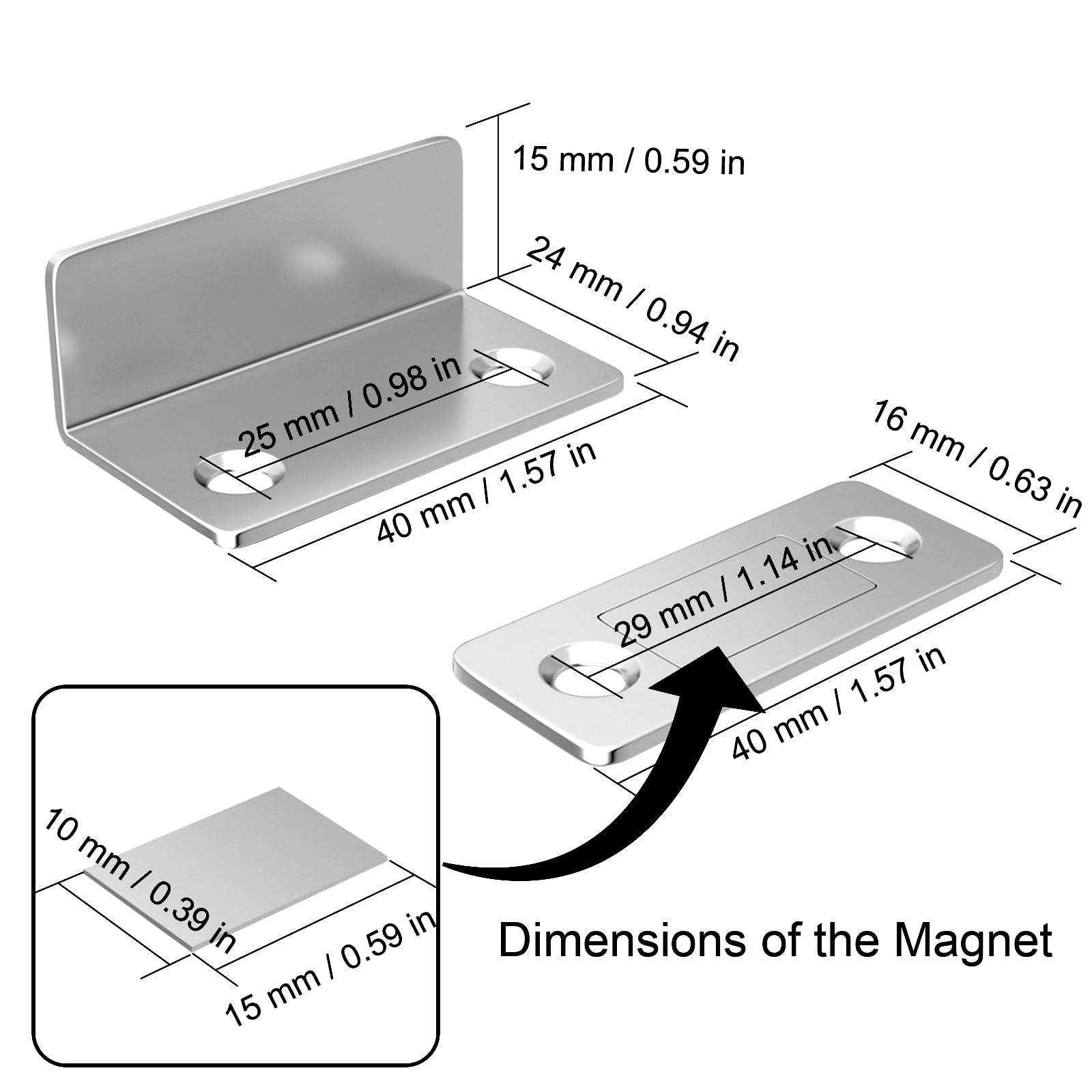 Magnetic Door Catch L-Shaped Jiayi 4 Pack Ultra Thin Cabinet Door Magnetic Catch for Drawer Magnets Adhesive Cabinet Latch Magnetic Closures for Kitchen Closet Door Closing Magnetic Catch Closer