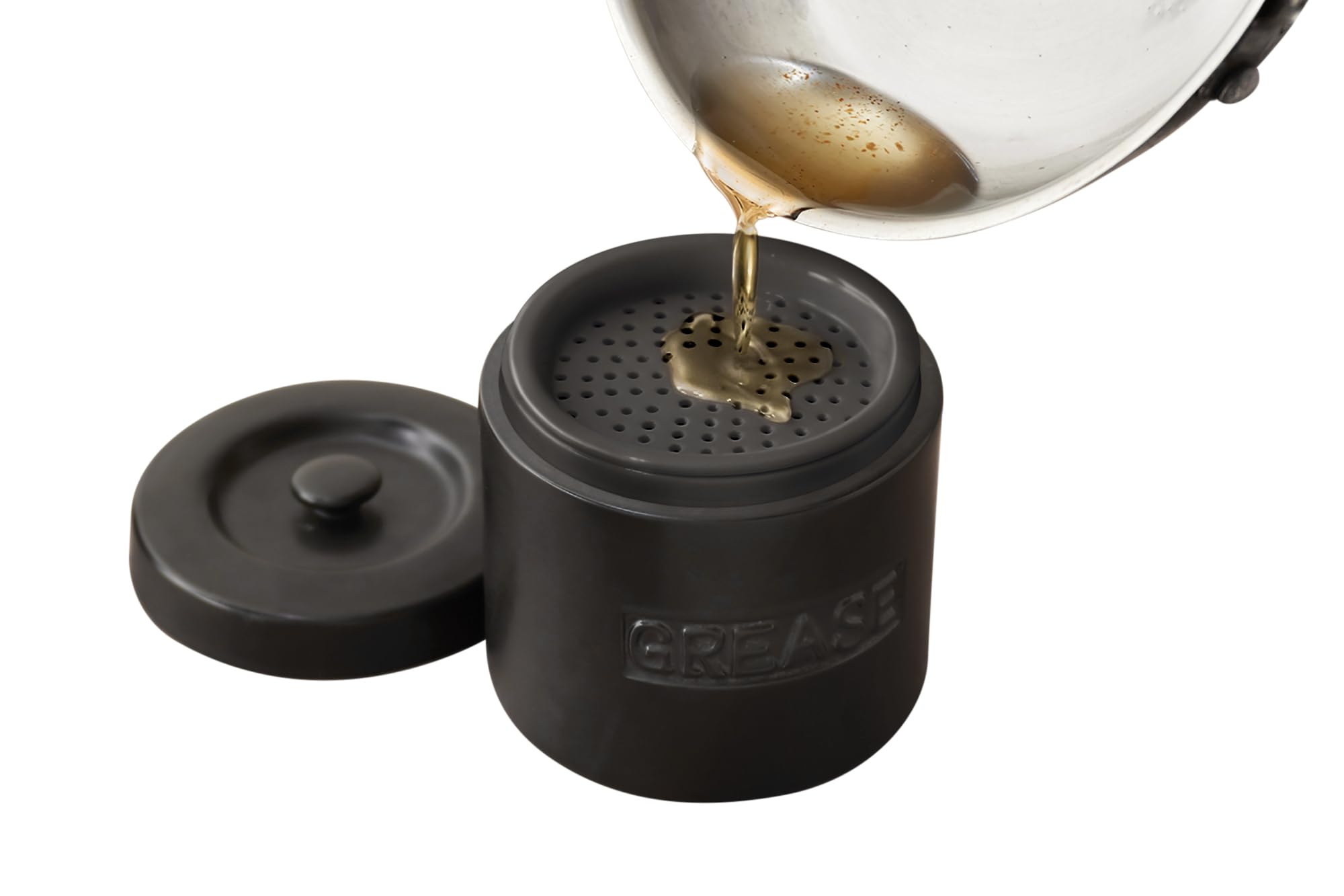Fox Run 48764 Ceramic Grease Container 4-Cup Black